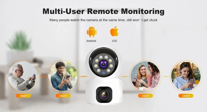 Домашняя камера видеонаблюдения WIFI 2DUAL LENS PTZ CAMERA APP:V380PRO 4MP - Фото 6 Домашняя камера видеонаблюдения WIFI 2DUAL LENS PTZ CAMERA APP:V380PRO 4MP - изображение 6