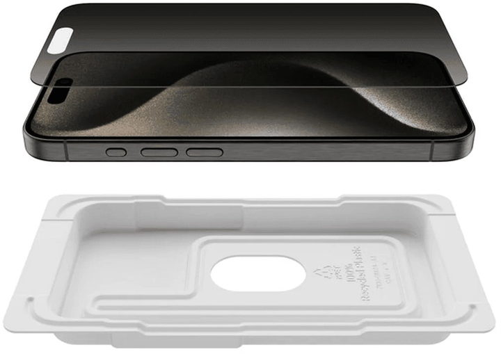 Szkło hybrydowe Belkin TemperedGlass Privacy Treated Screen Protector do Apple iPhone 15 Pro (OVA149ZZ) - obraz 4