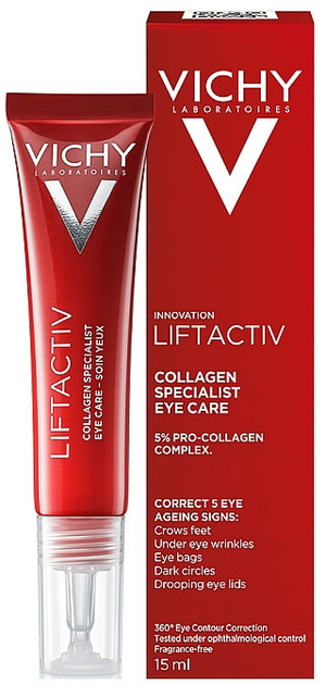 Крем для шкіри навколо очей Vichy Liftactiv Specialist Collagen проти зморшок 15 мл (3337875873048) - зображення 2