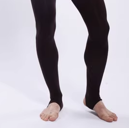 Плотные мужские леггинсы с открытым хоботком 120 den чёрные One size - изображение 3