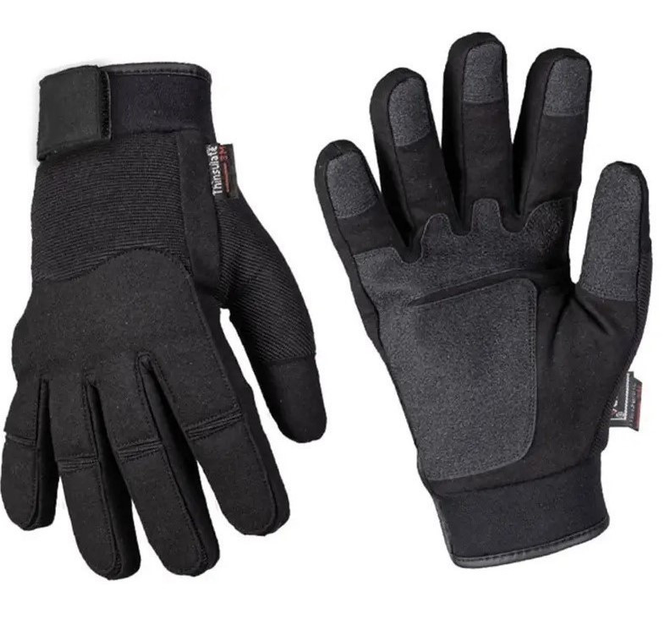 Рукавички зимові тактичні з мембраною Mil-tec 12520802 Чорні Army Gloves Winter Thinsulate розмір M - зображення 1