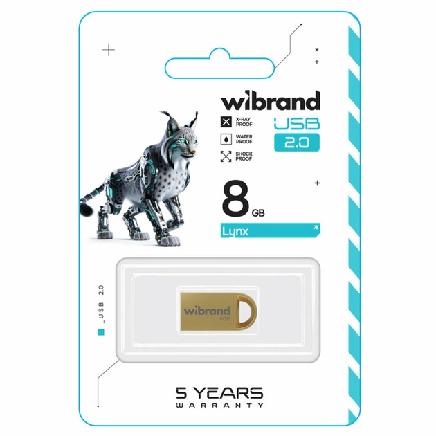 Флеш пам'ять 8GB Wibrand Lynx Gold (WI2.0/LY8M2G) - Фото 2 Флеш пам'ять 8GB Wibrand Lynx Gold (WI2.0/LY8M2G) - изображение 2