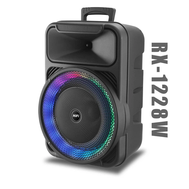 Мощная акустическая система с караоке микрофоном MHZ RX-1228W Портативная Bluetooth колонка с RGB подсветкой - изображение 2