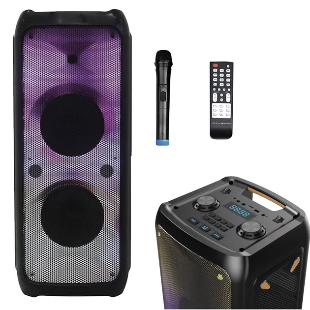 Акустична система MHZ Goldteller 505-60W з USB/TF/FM/потужна Bluetooth колонка з караоке мікрофоном 60W RGB лід підсвічування - зображення 9