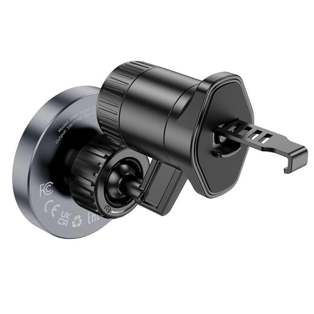 Автоутримувач Hoco HW6 Vision Metal Magnetic Wireless 15W Колір Сірий - зображення 7