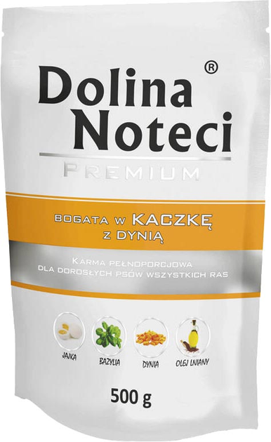 Упаковка вологого корму для собак Dolina Noteci Premium з качкою та гарбузом 500 г х 10 шт (5902921380825) - зображення 2