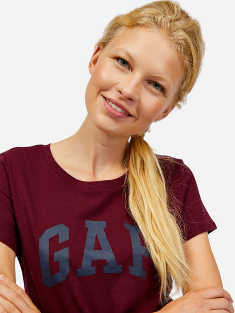 Футболка бавовняна жіноча GAP 268820-61 S Бордова (1200112535752) - зображення 4