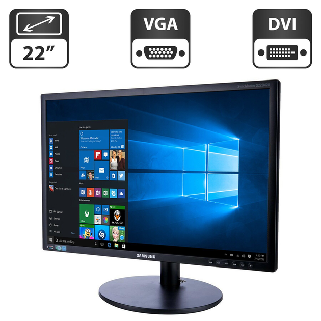 Монитор Samsung SyncMaster S22B420 / 22" (1680x1050) TN / DVI, VGA / Pivot / VESA 100x100 б/у - изображение 1