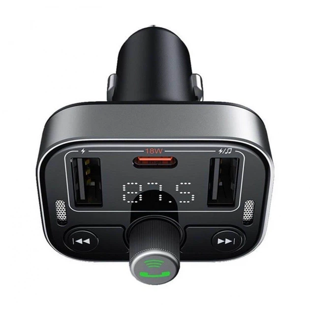 Автомобильный FM-трансмиттер модулятор АЗУ Baseus FM Launcher S-09 Pro (PD+QC3.0) Type-C+2USB 18W black - Фото 5 Автомобильный FM-трансмиттер модулятор АЗУ Baseus FM Launcher S-09 Pro (PD+QC3.0) Type-C+2USB 18W black - изображение 5