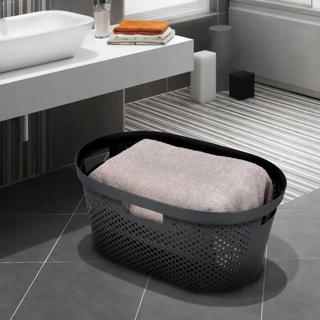 Кошик для білизни пластиковий Curver Infinity 40 л (04755) Темно-сірий - зображення 8