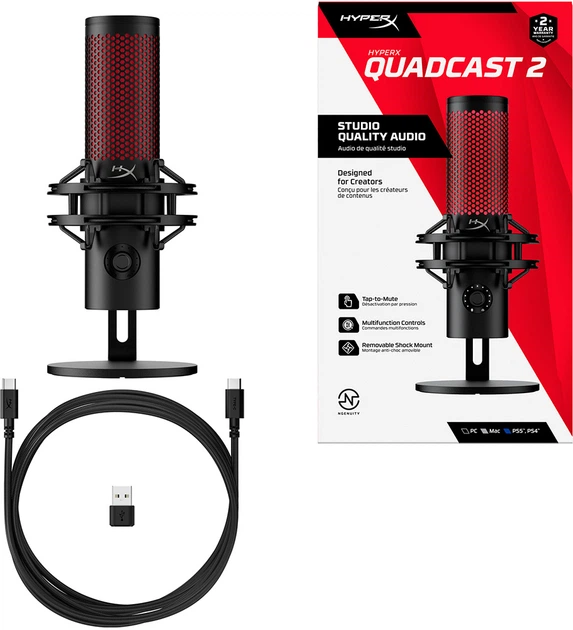 USB микрофон HyperX QuadCast 2 (872V1AA) – фото, отзывы