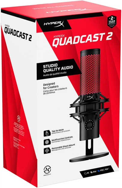 USB микрофон HyperX QuadCast 2 (872V1AA) – фото, отзывы