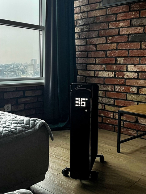 Масляный обогреватель SUNTECH Loft TI-1100В 2500W | 11 секций, черный - изображение 4