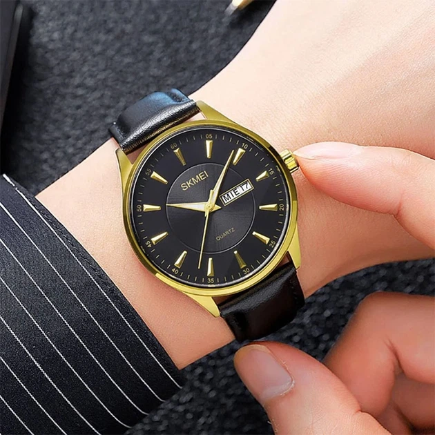 Часы наручные мужские SKMEI 5702/2075GDBK Black/Gold - изображение 4