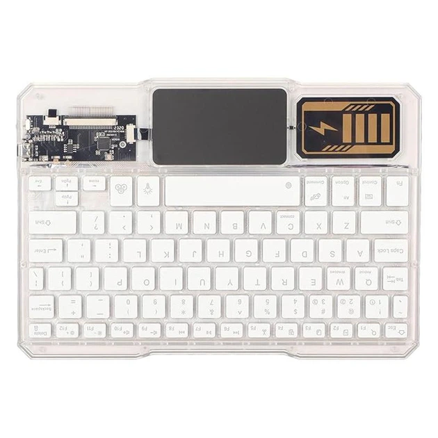 Бездротова клавіатура з мишею для пк та планшетів iPad & Tab KB333 Bluetooth USB 2.4Гц RGB Білий Прозорий - Фото 3 Бездротова клавіатура з мишею для пк та планшетів iPad & Tab KB333 Bluetooth USB 2.4Гц RGB Білий Прозорий - зображення 3