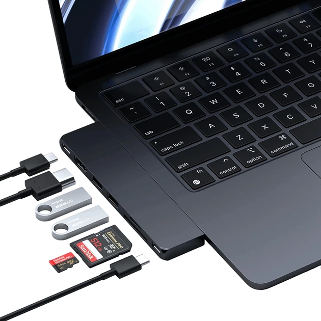 Адаптер Satechi Aluminum USB-C Pro Hub Slim Adapter Midnight (ST-HUCPHSD) - изображение 5