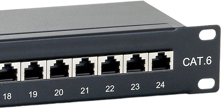 Patch panel Equip 19" 1U CAT6 24xRJ45 do szafy serwerowej/racka Black (4015867111567) - obraz 6