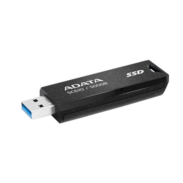 Флэш-накопитель слайдер SSD ADATA SC610 500GB USB 3.2 550/500Mb/s (SC610-500G-CBK/RD) Black - изображение 2