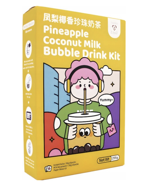 Набір для Bubble Tea Kit Tokimeki тапіока бабл ті чай з кульками та трубочками смак ананас кокос 255 - Фото 2 Набір для Bubble Tea Kit Tokimeki тапіока бабл ті чай з кульками та трубочками смак ананас кокос 255 - зображення 2