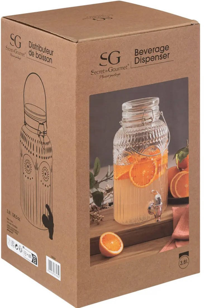 Диспенсер для напоїв Secret de Gourmet Mona з краном і кришкою 3.8 л (3560232675850) - зображення 5