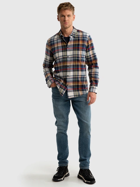 Сорочка бавовняна чоловіча Big Star Fileso 801 2XL Різнокольорова (5900714792510) - зображення 3