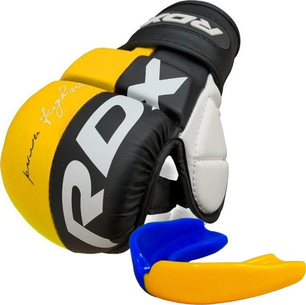 Перчатки ММА RDX T6 Plus Rex S (капа в комплекте) Yellow (GGR-T6Y-S+ ...