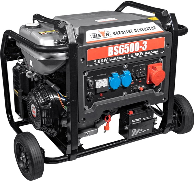 Генератор бензиновый Bison BS6500-3 5/5.5 кВт (41-00407) - изображение 1