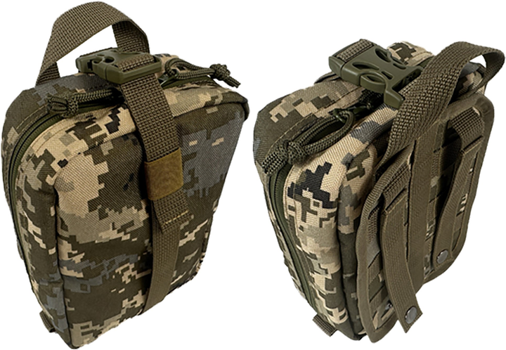 Подсумок аптечка быстросъемная EasyFit 1408-10 тактическая MOLLE пиксель для РПС, разгрузки или жилет (56002980) - изображение 1