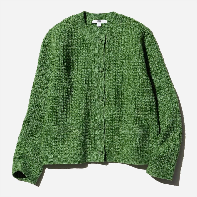 Кардиган женский Uniqlo 623559727 XS Зеленый (1159813538) - Фото 4 Кардиган женский Uniqlo 623559727 XS Зеленый (1159813538) - изображение 4