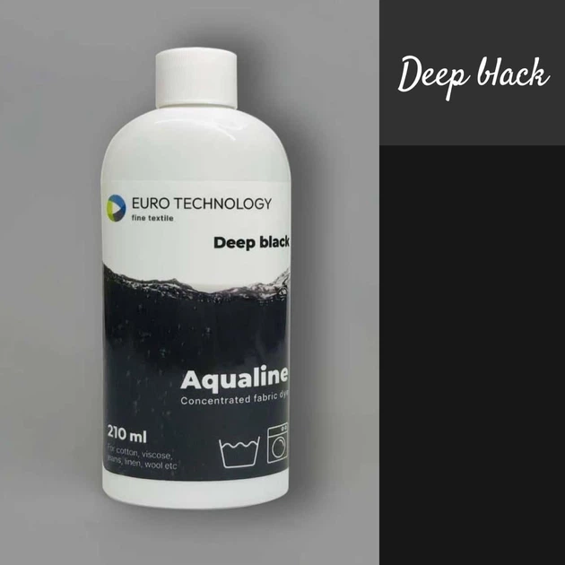 Cерія Aqualine «Deep black» чорний фарба-барвник для тканини (рідкий концентрат), 210 мл - зображення 2