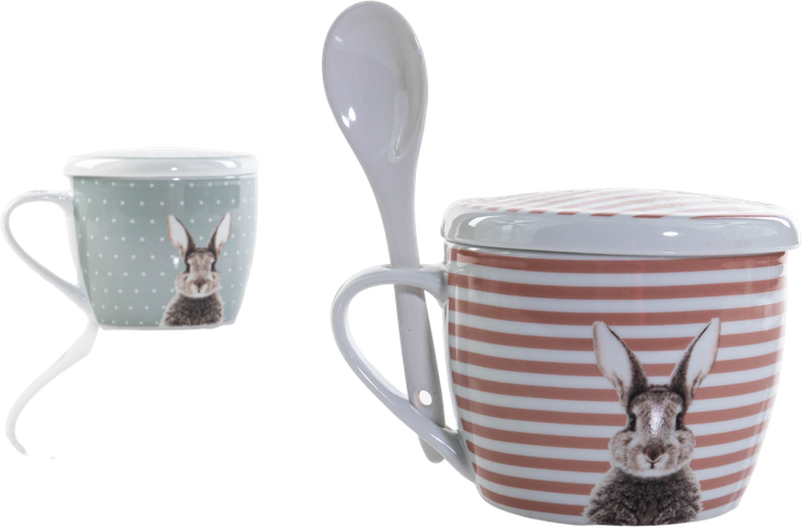 Кружка Boltze Fluffy з кришкою та ложкою порцелянова 600 мл (5902973441512) - зображення 6