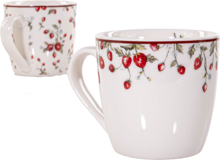 Kubek na herbatę Boltze Emily z wzorem w poziomki 250 ml (5902973441802) - obraz 4