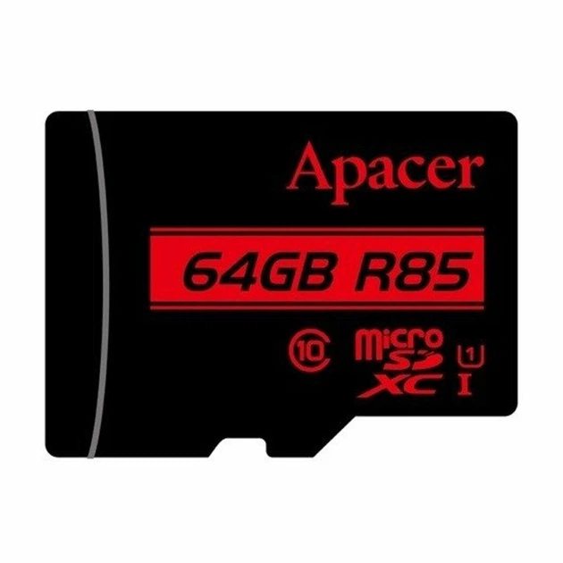 Карта памяти Apacer microSDXC (UHS-1) 64Gb class 10 R85MB/s (без адаптера) Black - Фото 1 Карта памяти Apacer microSDXC (UHS-1) 64Gb class 10 R85MB/s (без адаптера) Black - изображение 1