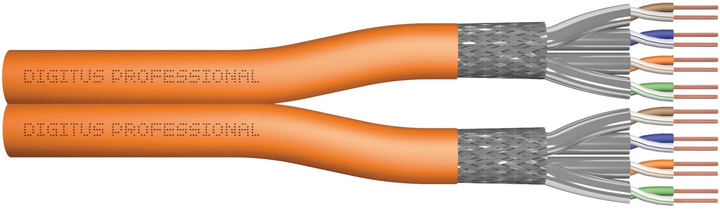 Кабель Digitus Cat.7 S/FTP, Dca, AWG 23/1, LSOH, дуплексний 100 м Orange (DK-1743-VH-D-1) - зображення 1