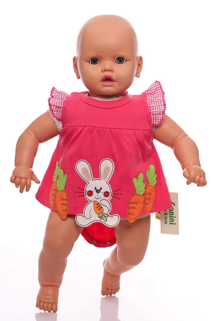 Боди платье с коротким рукавом для девочки Зайка красное интерлок BabyKroha 50 см (32250) - Фото 3 Боди платье с коротким рукавом для девочки Зайка красное интерлок BabyKroha 50 см (32250) - изображение 3