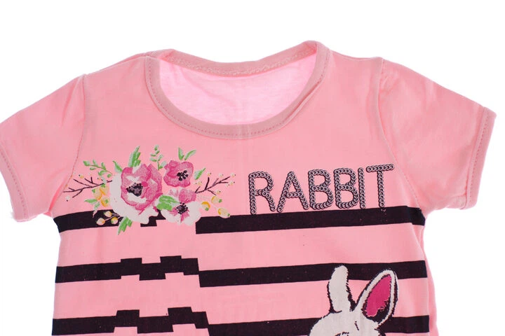 Костюм летний для девочки трикотажный Rabbit розовый 92 см (32473) - изображение 2