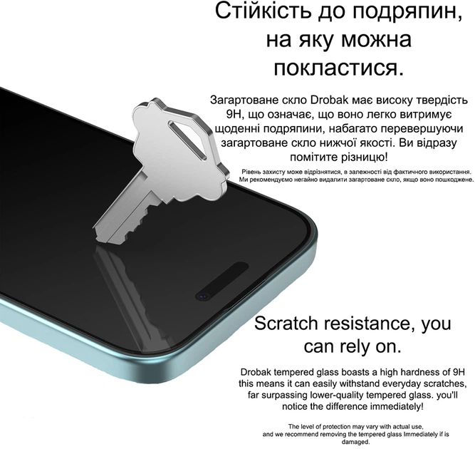 Защитное стекло для смартфона Apple iPhone 16 Plus Drobak Matte Glass A+ (676768) - изображение 10