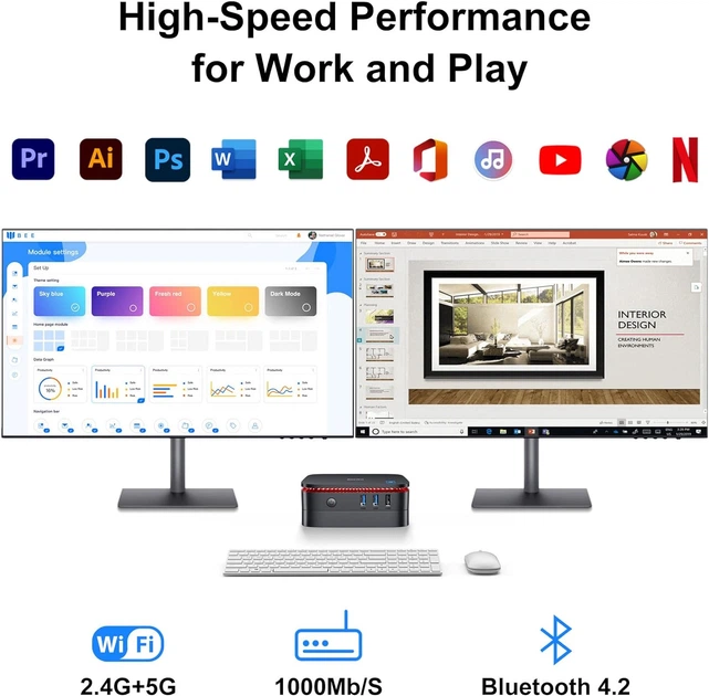 Мини ПК Blackview MP60 Intel Celeron N5095 RAM 16GB SSD 512GB