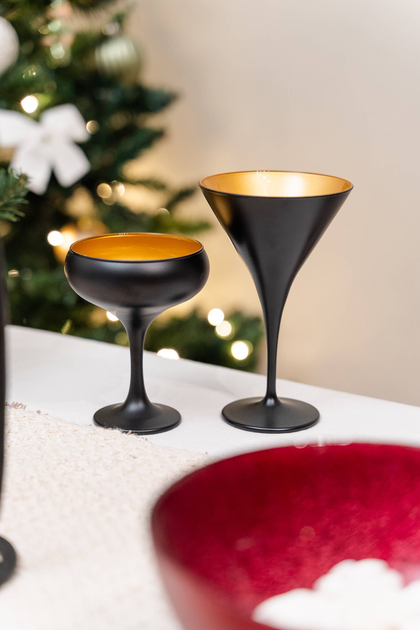 Келих для мартіні Excellent Houseware з золотим оздобленням всередені чорний (8720573577038) - зображення 3