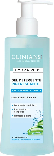 Очищающий гель для умывания Clinians Hydra Plus Для нормальной и комбинированой кожи с соком алоэ 150 мл (8003510020096) - Фото 1 Очищающий гель для умывания Clinians Hydra Plus Для нормальной и комбинированой кожи с соком алоэ 150 мл (8003510020096) - изображение 1