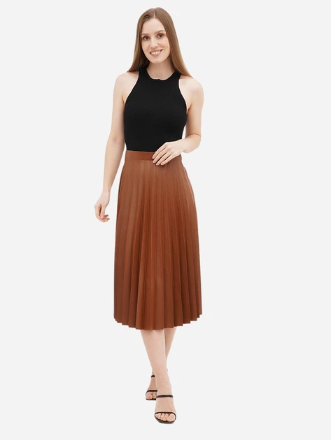 Юбка из искусственной кожи миди осенняя женская EQUILIBRI TEL Skirt KZ M Оранжевая (2299965742591) - Фото 3 Юбка из искусственной кожи миди осенняя женская EQUILIBRI TEL Skirt KZ M Оранжевая (2299965742591) - изображение 3