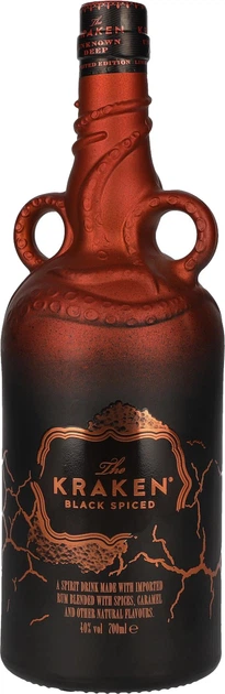 Алкогольный напиток на основе рома Kraken Black Spiced Unknown Deep 0.7 л 40% (818844021330) - Фото 1 Алкогольный напиток на основе рома Kraken Black Spiced Unknown Deep 0.7 л 40% (818844021330) - изображение 1