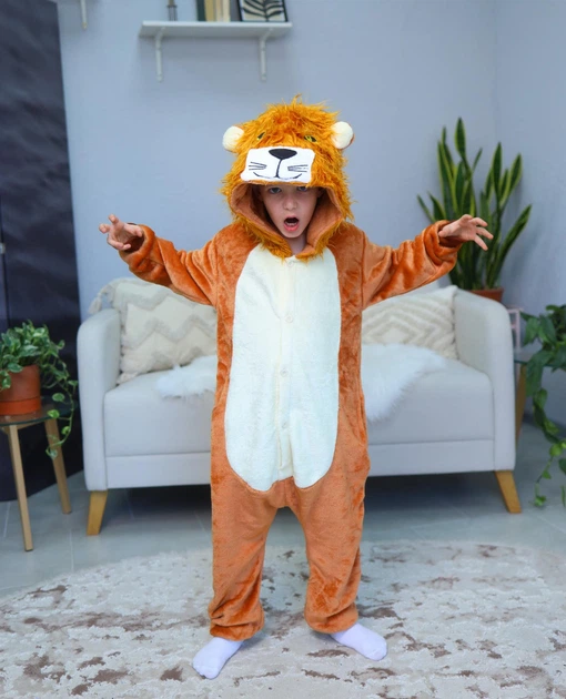 Пижама кигуруми Kigurumi для мальчика Лев Коричневый на рост 155-165 см (202542) - Фото 1 Пижама кигуруми Kigurumi для мальчика Лев Коричневый на рост 155-165 см (202542) - изображение 1