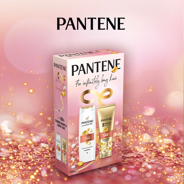 Zestaw upominkowy Pantene Infinitely Long Szampon 400 ml + Odżywka 220 ml (8700216614870) - obraz 6