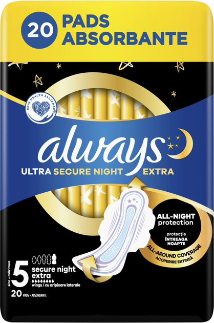 Podpaski higieniczne Always Ultra Secure Night Extra Rozmiar 5 20 szt (8006540903766) - obraz 2