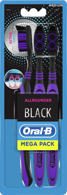 Zestaw szczoteczek do zębów Oral-B All Purpose Brush Black Średnie 3 szt (3014260101503) - obraz 1