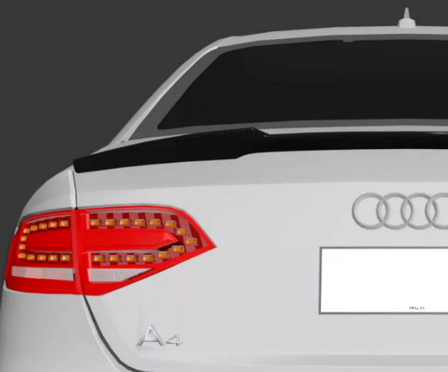 Спойлер на Audi A4 B8 стиль M4 чорний глянсовий ABS-пластик (2008-2012) - зображення 4