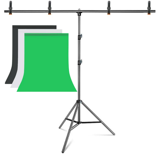 Комплект держатель фона + 3 тканевых фона 1.5 х 2 м.Profi-light - Фото 5 Комплект держатель фона + 3 тканевых фона 1.5 х 2 м.Profi-light - изображение 5