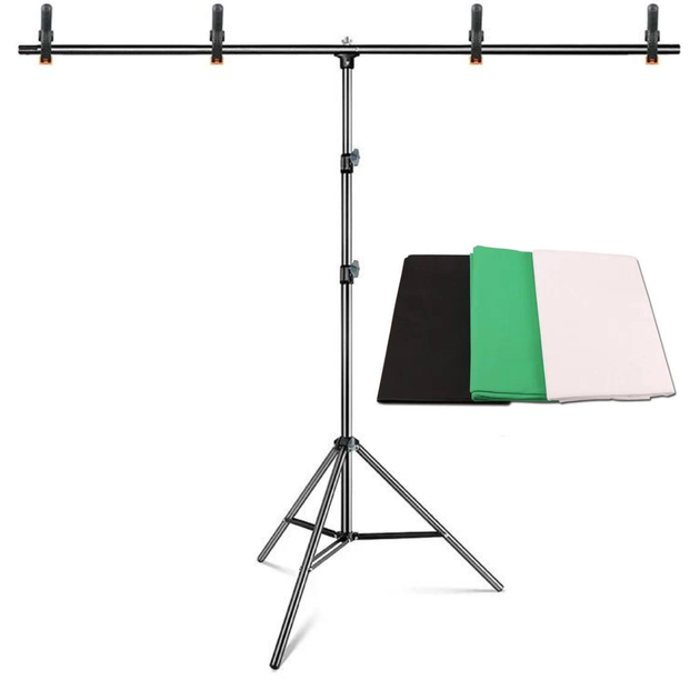 Комплект держатель фона + 3 тканевых фона 1.5 х 2 м.Profi-light - Фото 6 Комплект держатель фона + 3 тканевых фона 1.5 х 2 м.Profi-light - изображение 6