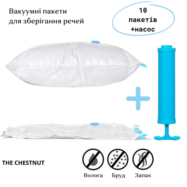 Вакуумные пакеты 10 штук с клапаном и ручным насосом-помпой The ...